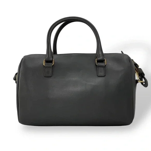 Saint Laurent Dark Gray Leather Satchel - Picture 4 of 10